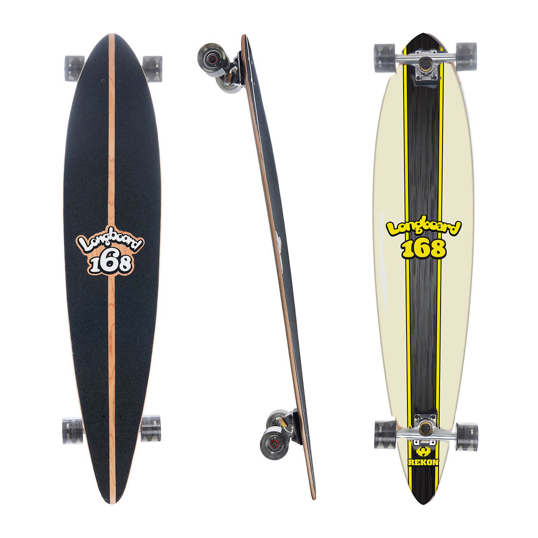 REKON 4 Pintail Complete Longboard BLACK 