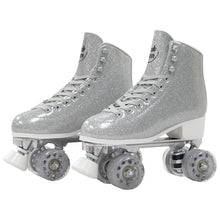 Load image into Gallery viewer, SKATE GEAR Outdoor 83A Wheels Quad Roller Skate - Glitter Silver
