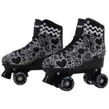 Load image into Gallery viewer, SKATE GEAR Indoor 95A Wheels Quad Roller Skate - Graphic Black
