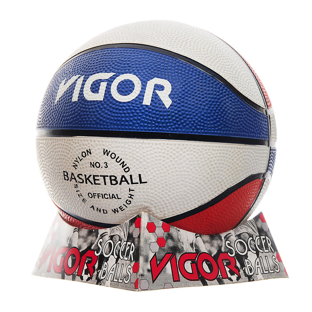 VIGOR Size 3 Red/White/Blue Rubber Basketball