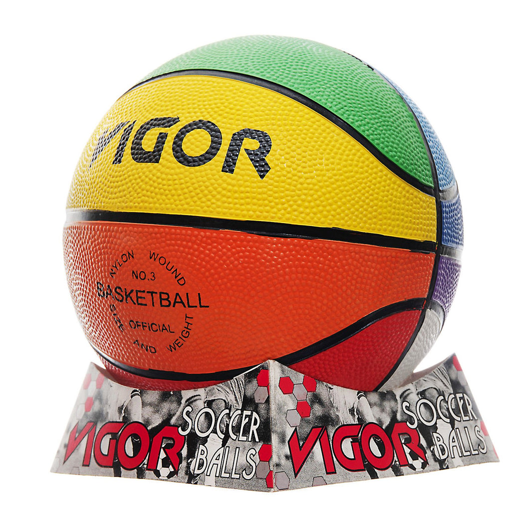 VIGOR Size 3 Rainbow Rubber Basketball