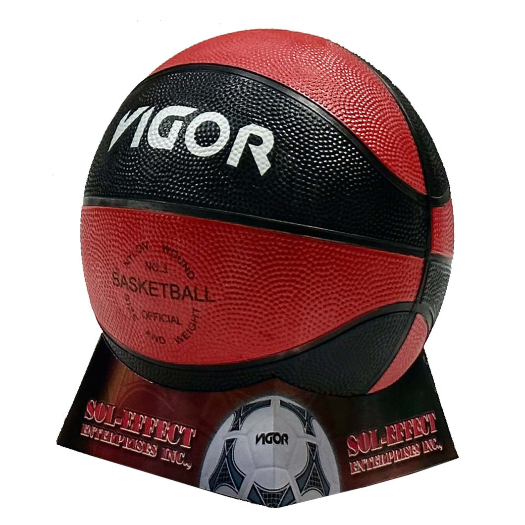 VIGOR Size 3 Red/Black Rubber Basketball