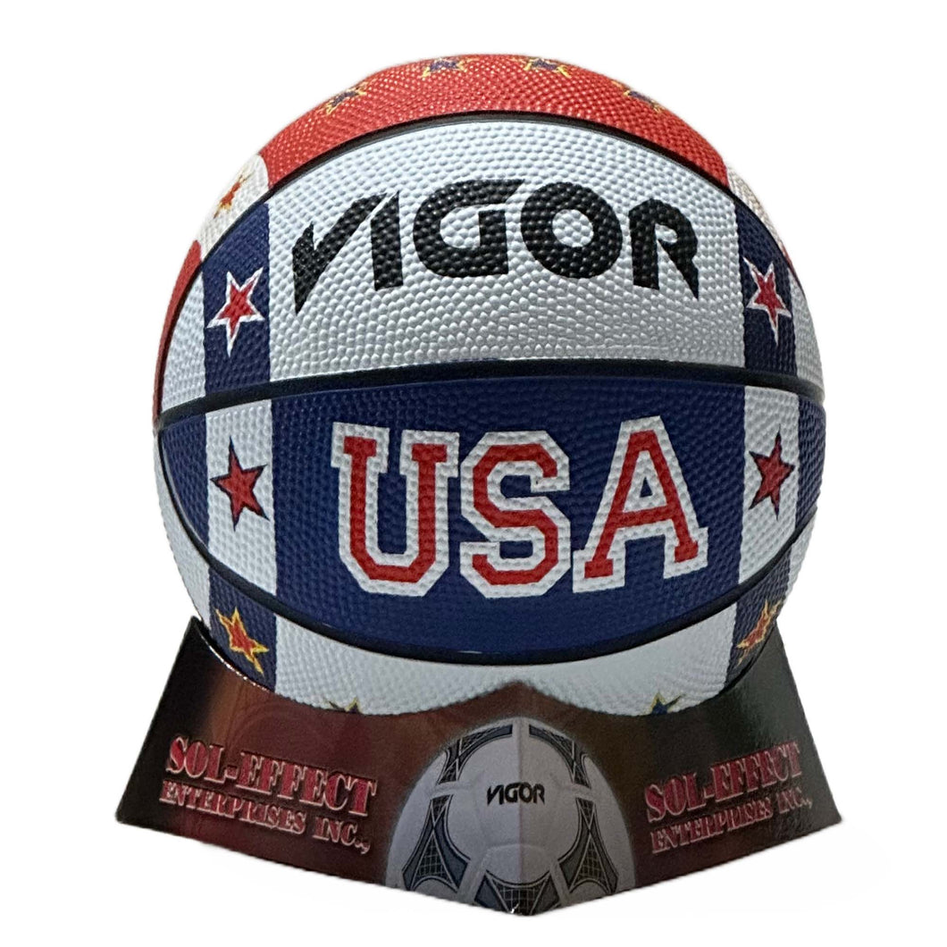 VIGOR Size 3 Red/White/Blue Rubber Basketball 