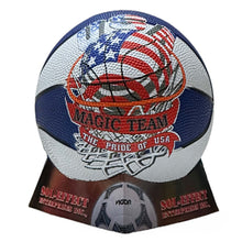 Load image into Gallery viewer, VIGOR Size 3 Red/White/Blue Rubber Basketball &quot;MAGIC TEAM&quot;
