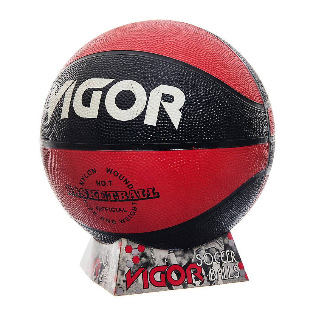 VIGOR Size 7 Red /Black Rubber Basketball