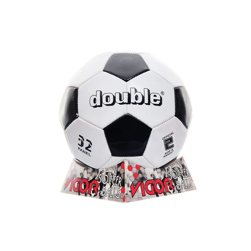 DOUBLE Size 2 Soccer Ball |  Basic Black White
