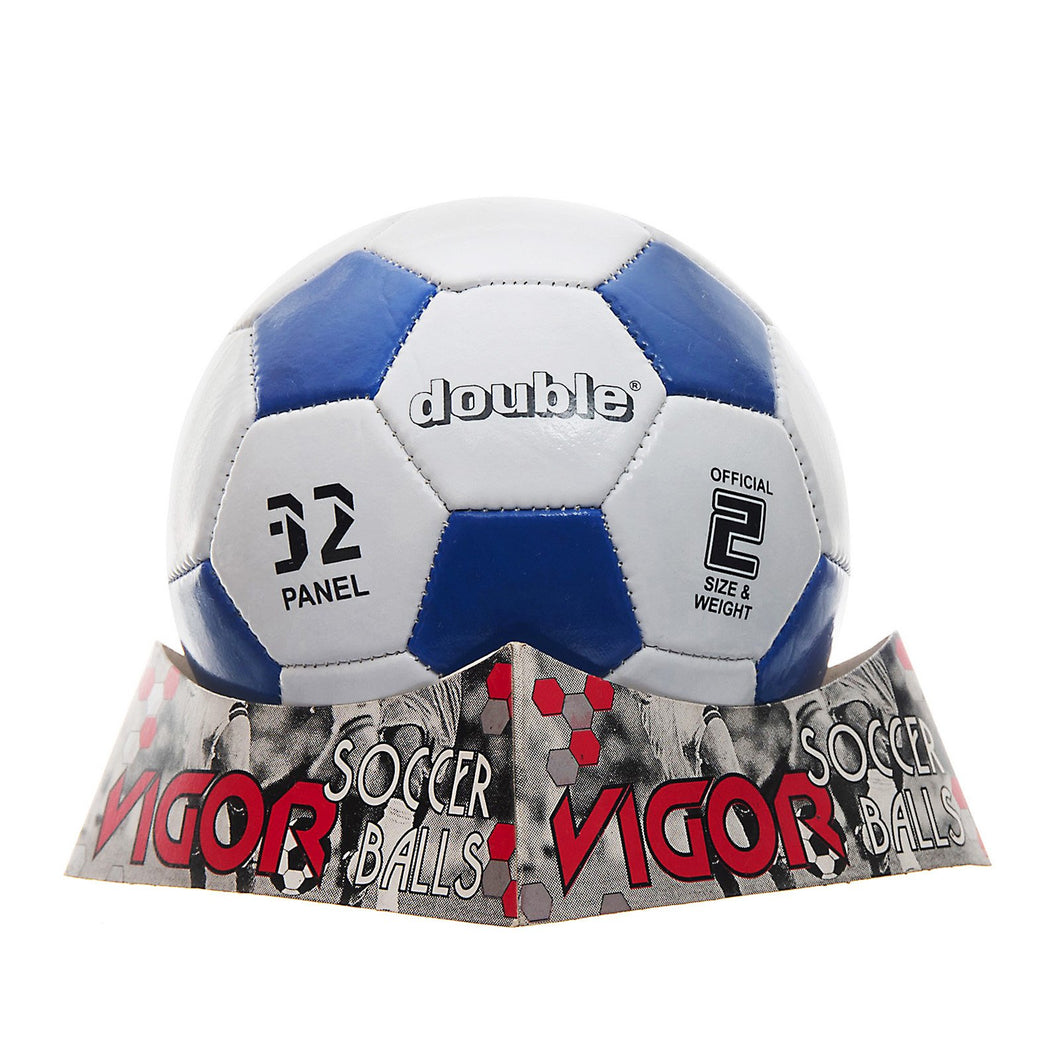 DOUBLE Size 2 Soccer Ball | Basic Blue White