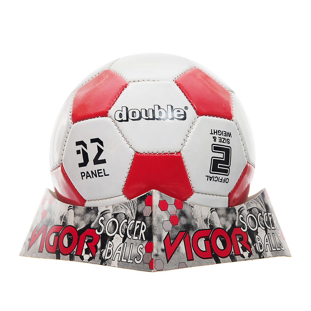 DOUBLE Size 2 Soccer Ball | Basic Red White