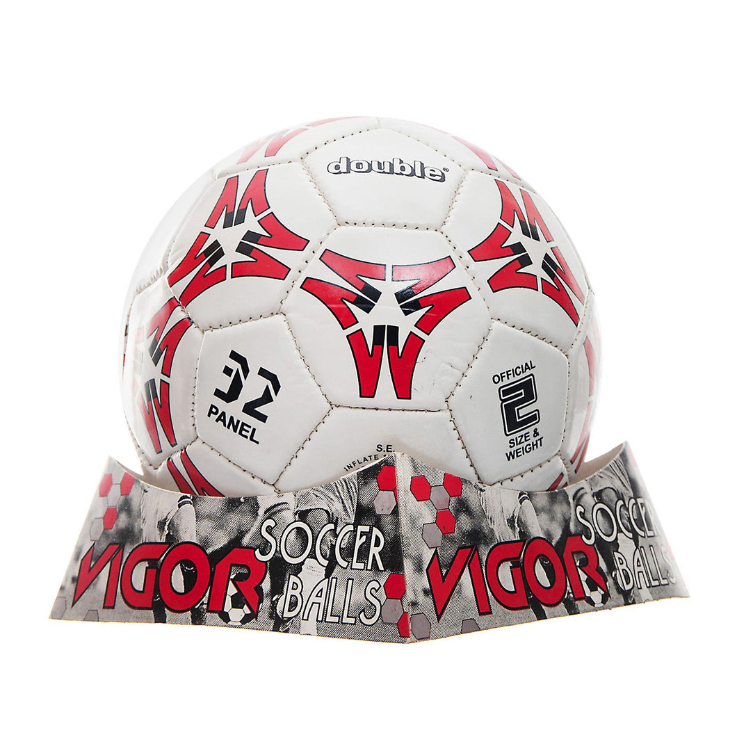 DOUBLE Size 2 Soccer Ball | Red Black White