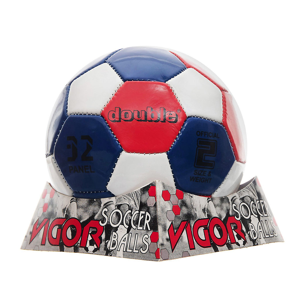 DOUBLE Size 2 Soccer Ball | Blue Red White