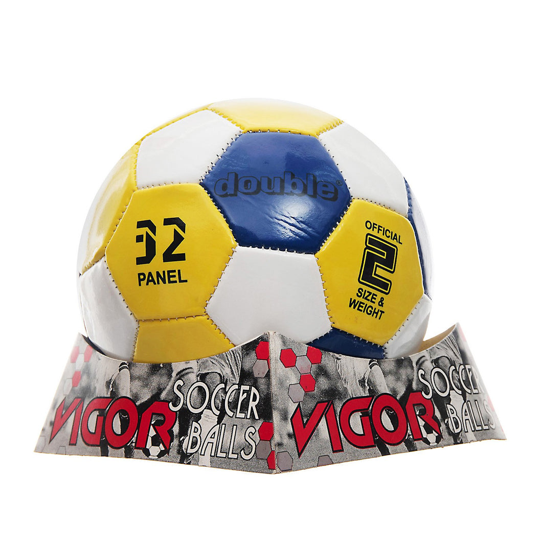 DOUBLE Size 2 Soccer Ball | Yellow Blue White