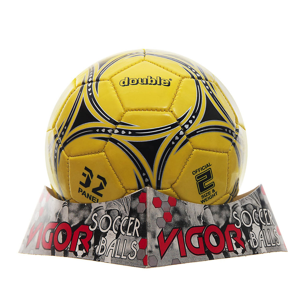 DOUBLE Size 2 Soccer Ball | Yellow Black