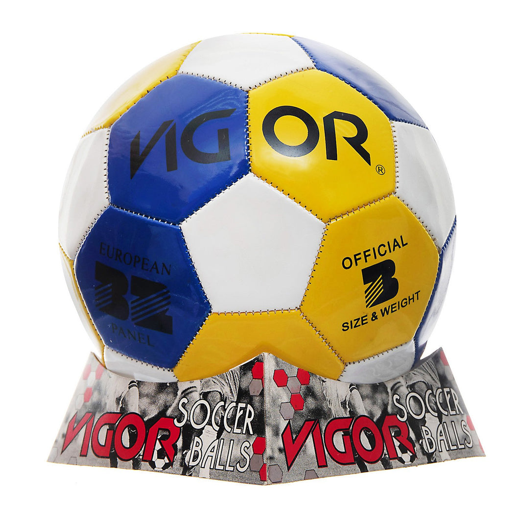 VIGOR Size 3 Soccer Ball | Blue Yellow White