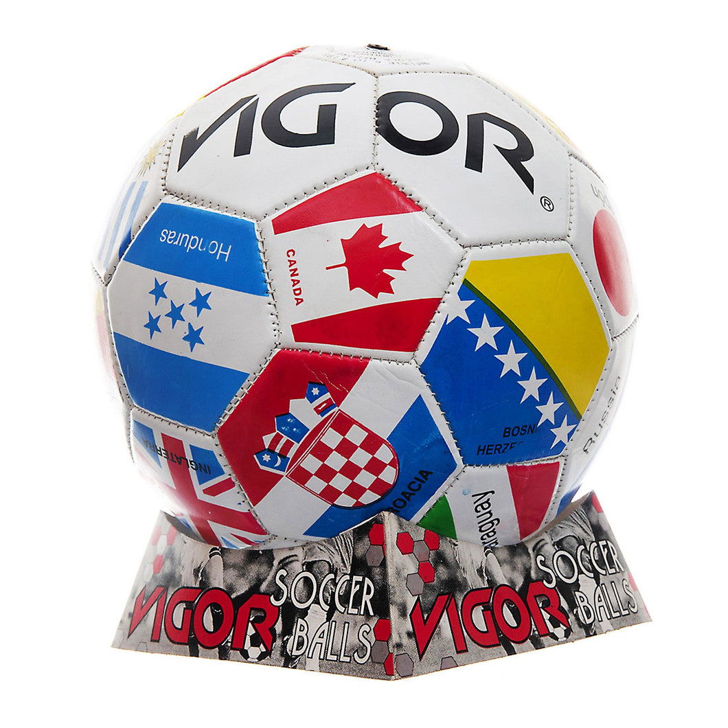 VIGOR Size 4 Soccer Ball | World Flags