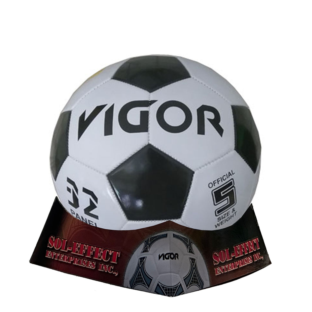 VIGOR Size 5 Soccer Ball | White and Black