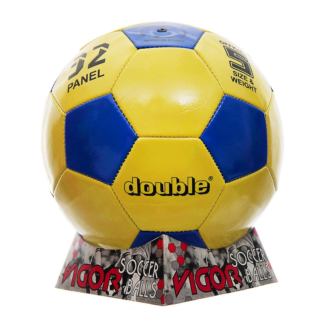 DOUBLE Size 5 Soccer Ball | Yellow Blue | Light Weight