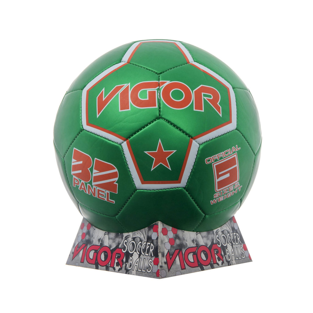 VIGOR Size 5 Soccer Ball | Green Red White