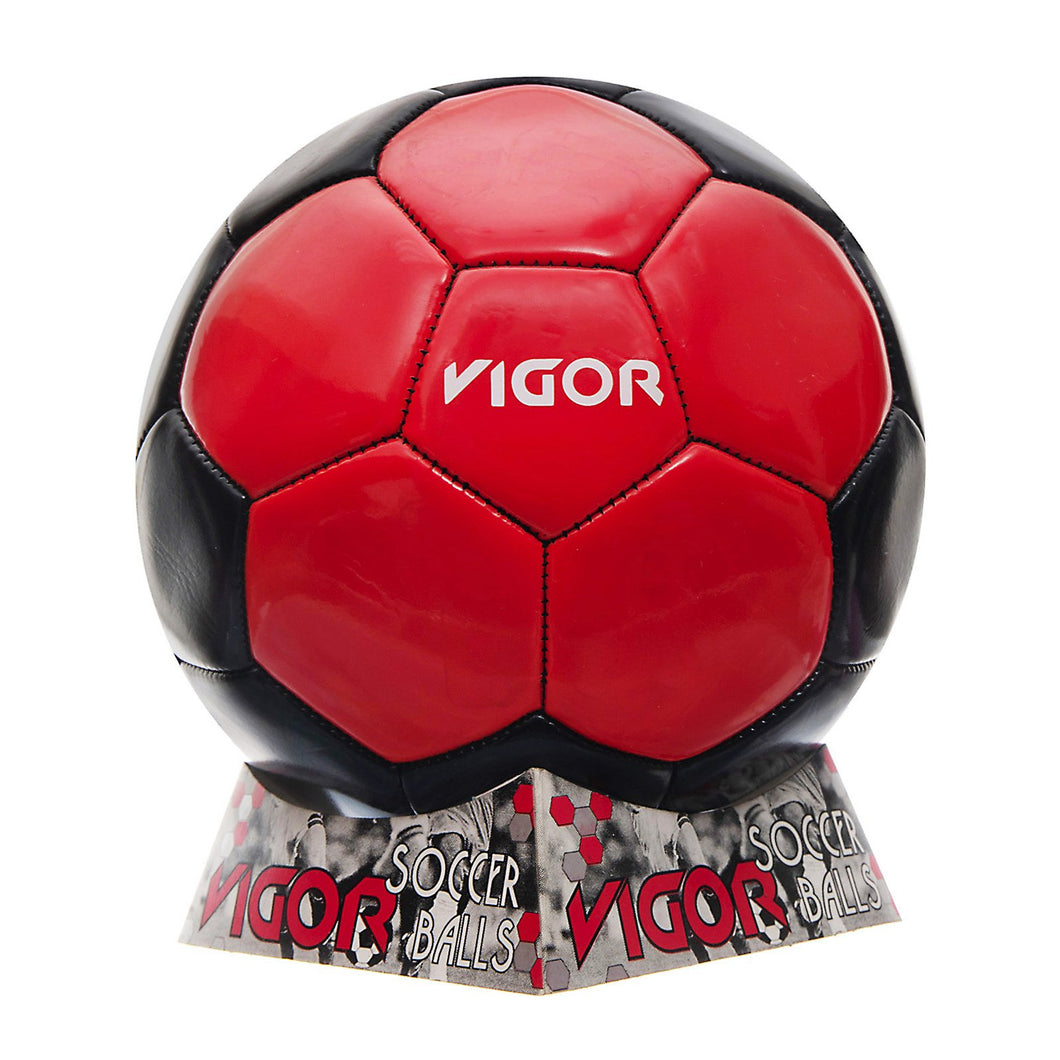 VIGOR Size 5 Soccer Ball | Black Red