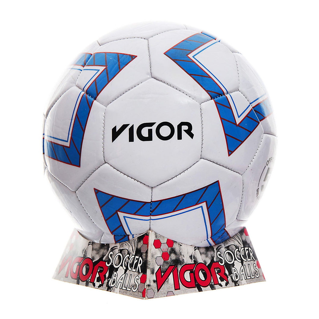 VIGOR Size 5 Soccer Ball | White Blue Star