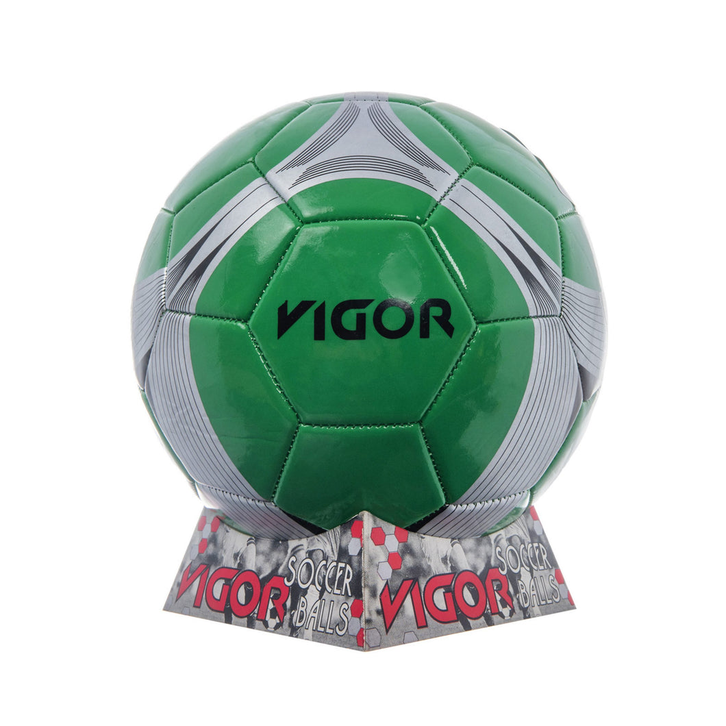 VIGOR Size 5 Soccer Ball | Green Silver