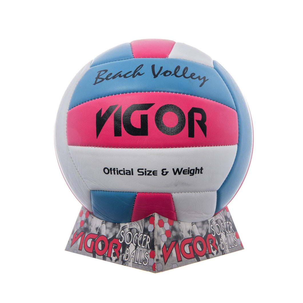 VIGOR Size 5 White Pink Blue TPU Volleyball