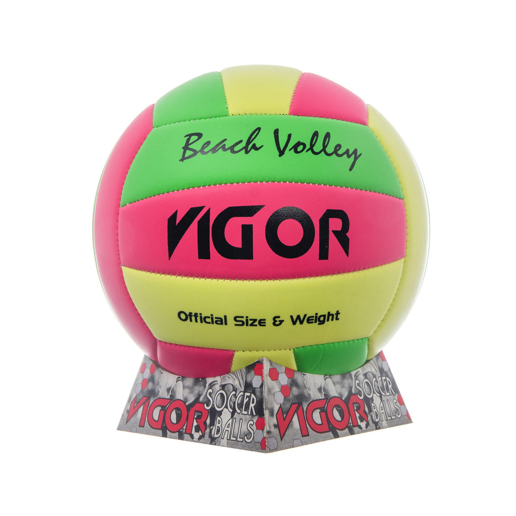 VIGOR Size 5 Pink Green Yellow TPU Volleyball