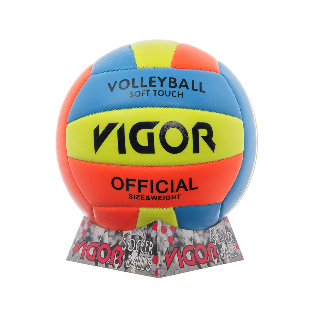 VIGOR Size 5 Neon Blue Orange Yellow Volleyball