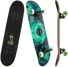 Load image into Gallery viewer, FISH SKATEBOARDS 8.0 Inch Complete Skateboard Diamond Green
