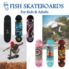 Load image into Gallery viewer, FISH SKATEBOARDS 8.0 Inch Complete Skateboard Rebels
