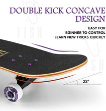 Load image into Gallery viewer, FISH SKATEBOARDS 8.0 Inch Complete Skateboard SKY PURPLE
