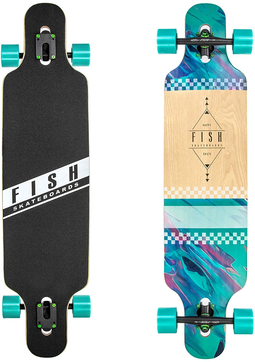 FISH 41 Inch Complete Longboard Green Trace