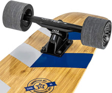 Load image into Gallery viewer, FISH 44 Inch Kick Tail Bamboo Longboard Cruiser - Blue
