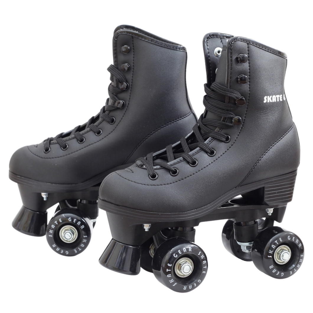 SKATE GEAR 85A Wheels Quad Roller Skate - BLACK