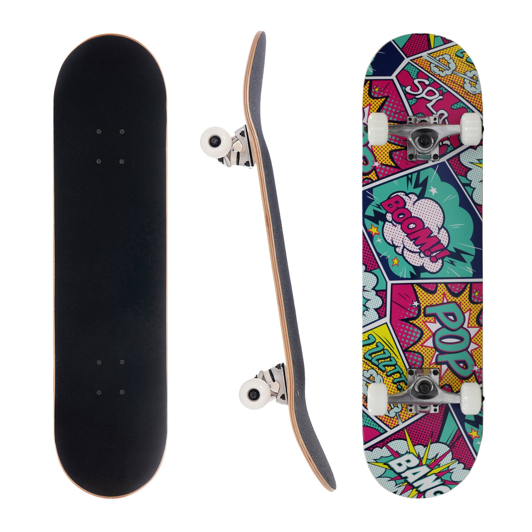 3whys 8.0 Inch Complete Skateboard Pop Art