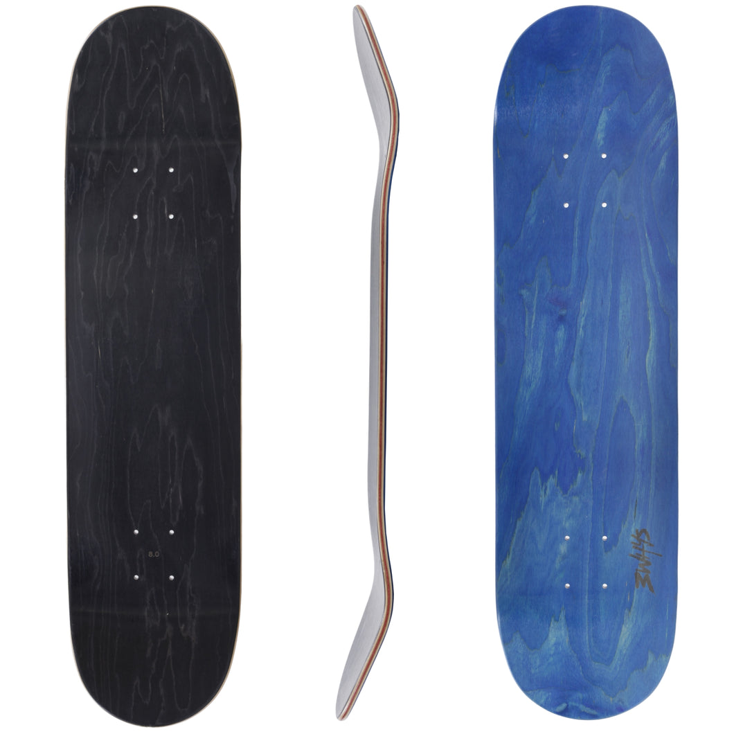 3WHYS 8.0 | 8.25 | 8.5 Inch Skateboard Deck -Black Red Blue Stained
