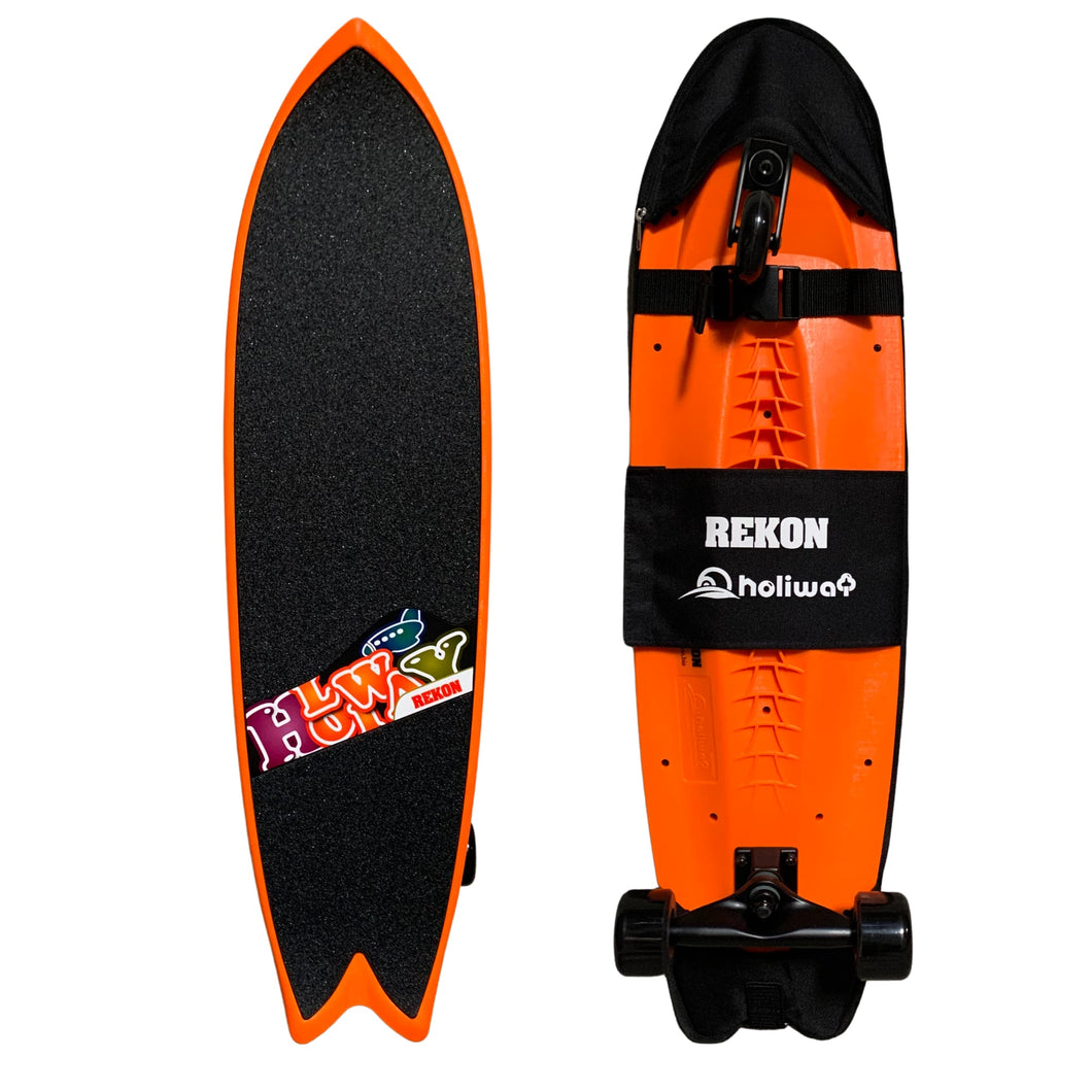 REKON 35.5 x 9.5 Inch Orange PlasticSurf Skateboard