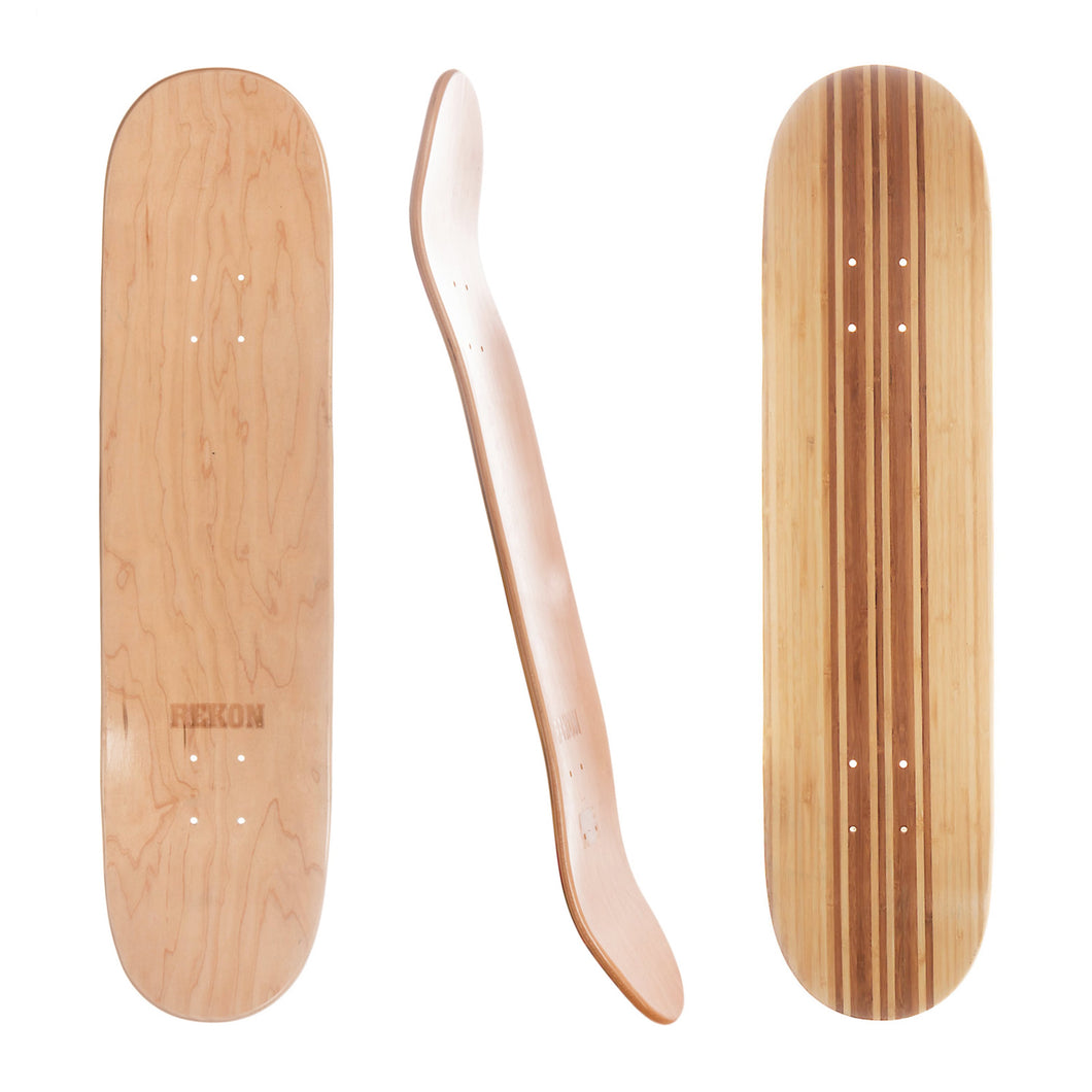 REKON 7.5 | 7.75 | 8.0 | 8.25 | 8.5 Bamboo Skateboard Deck