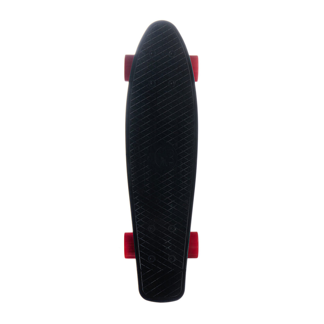 BLANK 22 Inches Black Deck with Red Wheels Plastic Cruiser