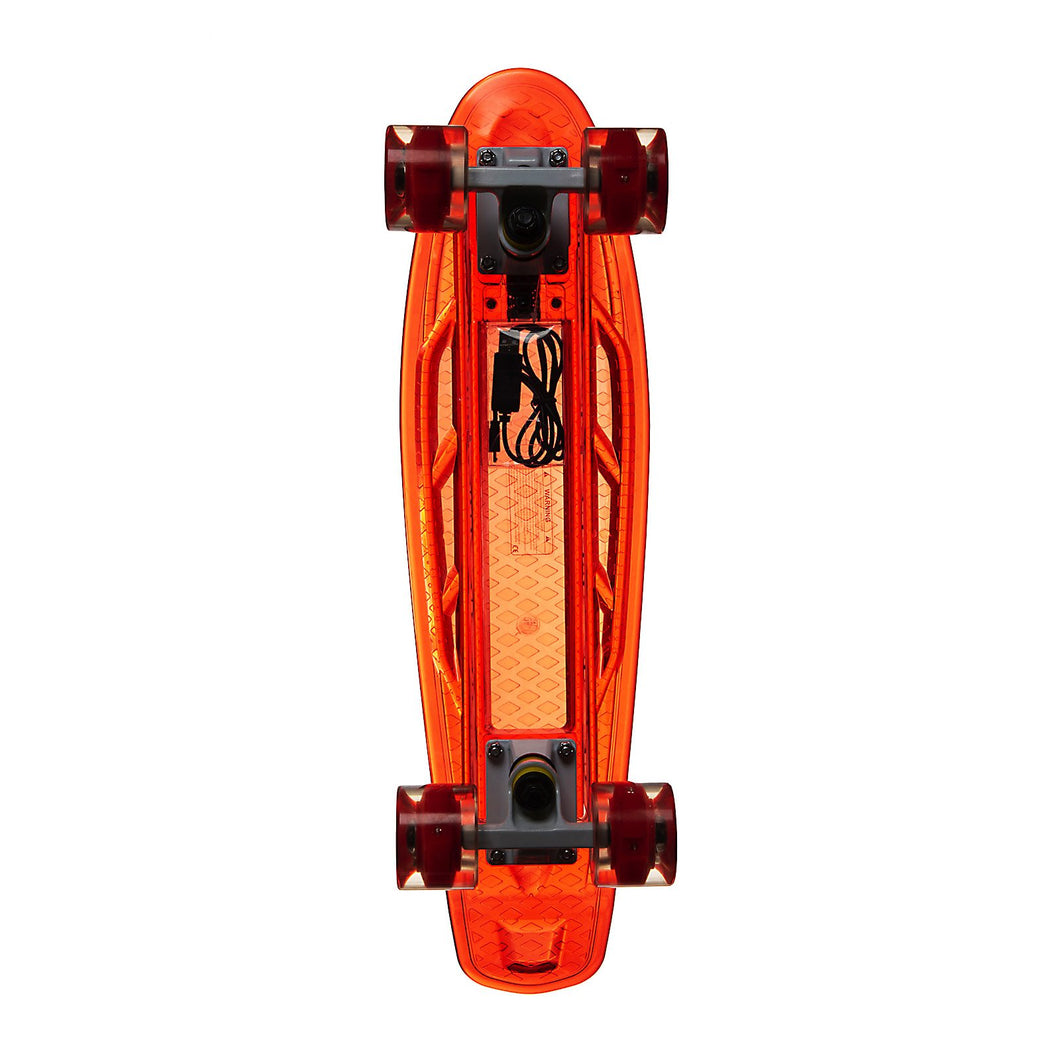 BLANK 22 Inches Red LED Light Up Deck Plastic Mini Cruiser