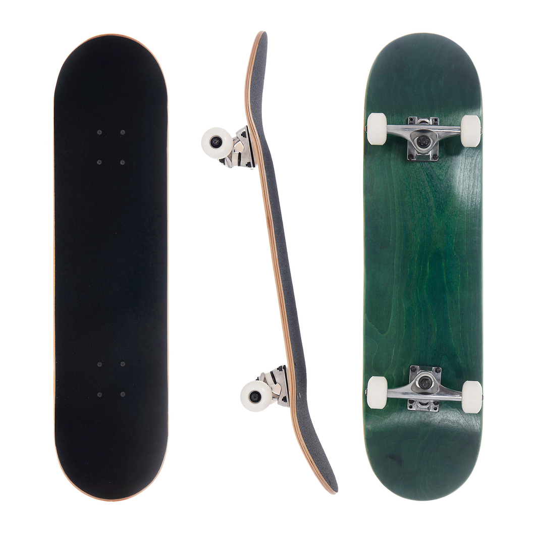 BLANK 8.0 Inch Complete Skateboard Stained Green