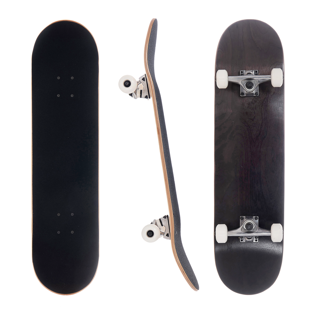BLANK 8.0 Inch Complete Skateboard Stained Black