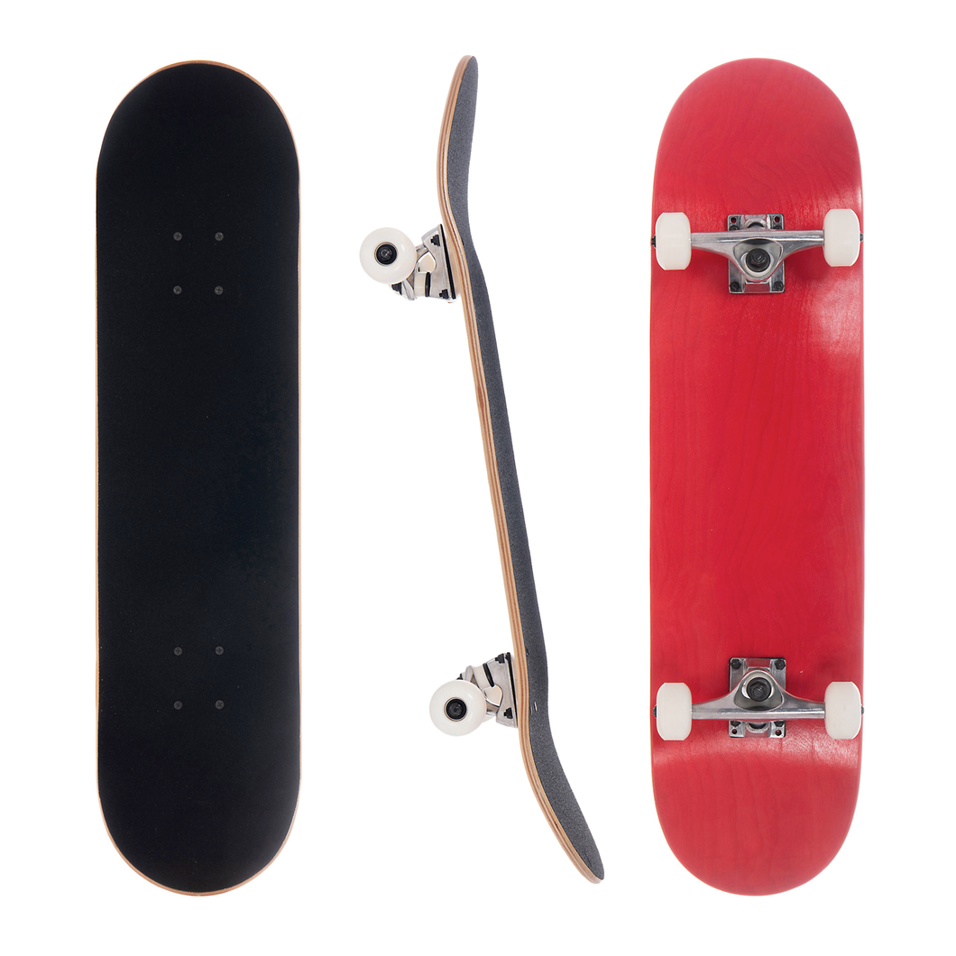 BLANK 8.0 Inch Complete Skateboard Stained Red