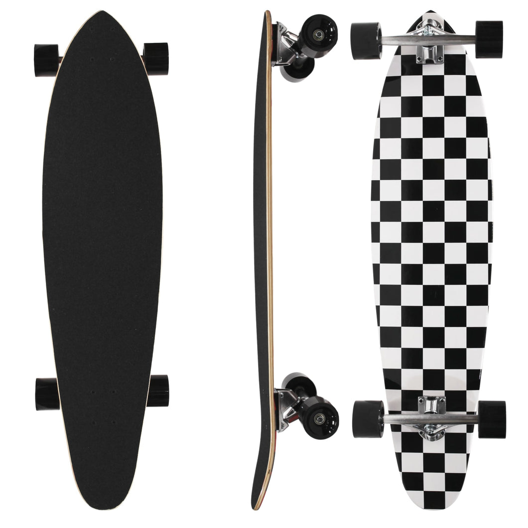 BLANK 40 Kicktail Complete Longboard White Checker