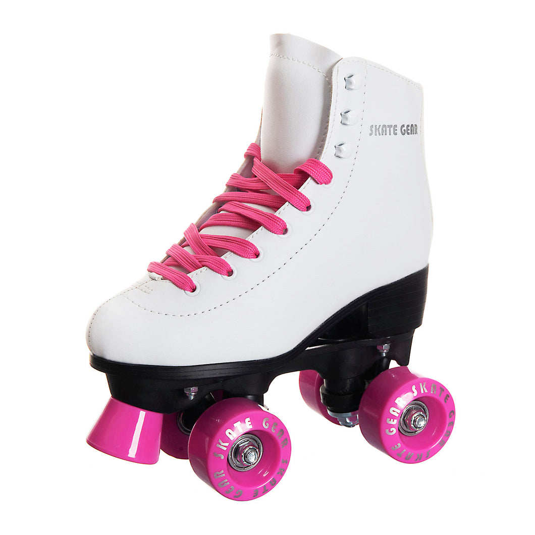 SKATE GEAR Indoor 95A Wheels Quad Roller Skate - Cute Pink