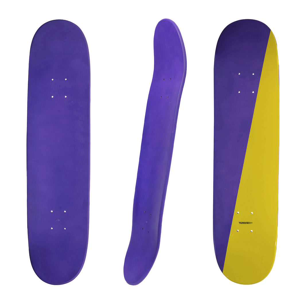 TURBO 7.75 Inch Canadian Maple Purple Yellow Skateboard Deck