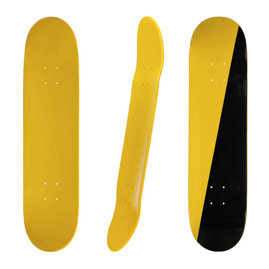 TURBO 7.5 Inch Canadian Maple Black Yellow Skateboard Deck