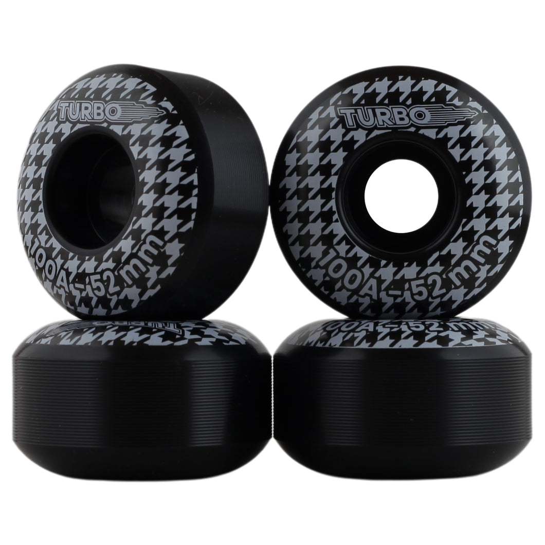 TURBO 52mm 100A Skateboard Wheels BLACK HOUNDSTOOTH