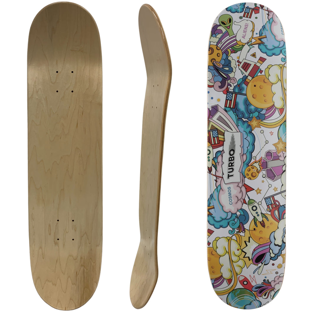 TURBO 7.75 | 8.0 Canadian Maple Skateboard Deck SPACE TRAVEL